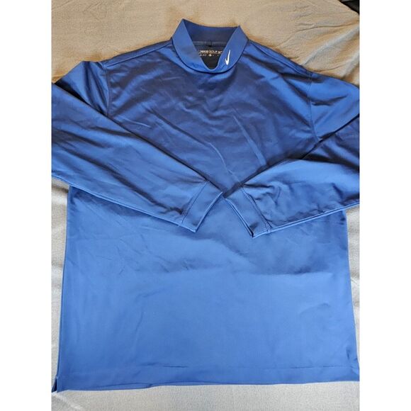 Nike Golf Dri Fit Blue Blade Collar Pullover‎ Long Sleeve Pullover Sz Large EUC - Picture 1 of 7